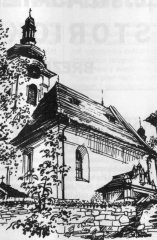 kresba kostela