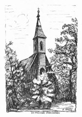 kresba kostela od H. Friedla
