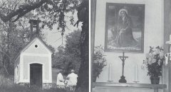 starší foto kaple a interiér s oltářním obrazem sv.Anny