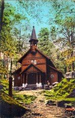 původní kaple na dobové pohlednici