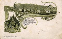 kaple na dobové pohlednici (vlevo)