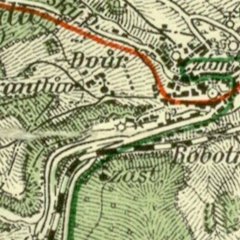 mapa z roku 1931 se zakreslenou kaplí