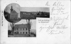 kostel na dobové pohlednici