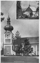 kaple na dobové pohlednici