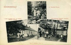 původní kaple na dobové pohlednici (nahoře)