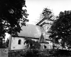oprava věže kostela