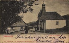 dobová pohlednice s motivem kaple