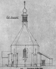 plány kostela podle zaměření z roku 1906 - pohled od východu
