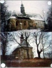 poničený kostel