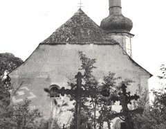starší foto kostela - přední štít