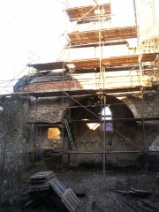 pohled do interiéru - oprava presbytáře