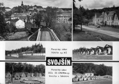 dobová pohlednice vsi s kostelem