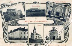 kaple na dobové pohlednici (vpravo dole)