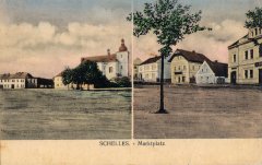 dobová pohlednice města s kostelem