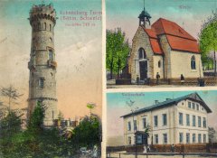 dobová pohlednice vsi s kaplí