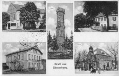 dobová pohlednice vsi s kaplí