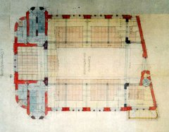 A. Putz a W. Weber: půdorys přízemí synagogy
