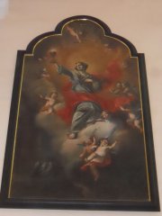 detail oltářního obrazu z kostela ve Valkeřicích