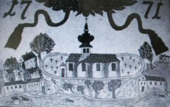 kresba kostela