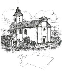kresba kostela