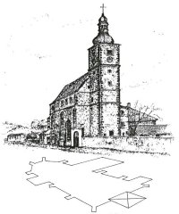 kresba kostela