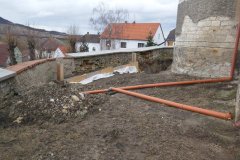 oprava opěrné zdi pod kostelem