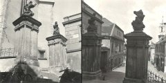sochy u schodiště kostela