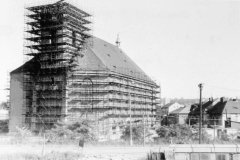kostel po přesunu - v rekonstrukci