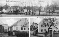 dobová pohlednice vsi s kostelem