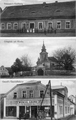 dobová pohlednice vsi s kaplí