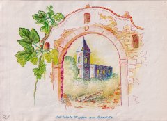 kresba ruiny kostela