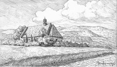 kresba kostela