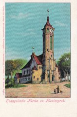 dobová pohlednice s kostelem