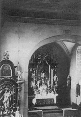 historické foto interiéru kostela