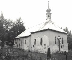 starší foto kostela - pohled zezadu zprava