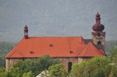 celkový pohled na novou střechu z jihu