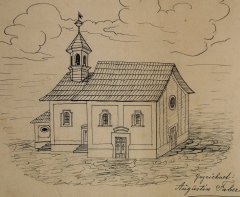 kresba kostela od Augustina Fabera