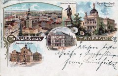 dobová pohlednice města s kostelem