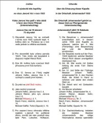Zakládací listina kaple nalezená 2023 v láhvi v torzu kaple - přepis a překlad - 1. část