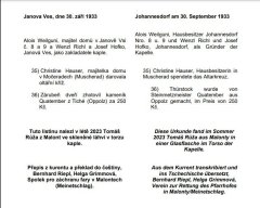 Zakládací listina kaple nalezená 2023 v láhvi v torzu kaple - přepis a překlad - 4. část