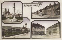 dobová pohlednice města s kostelem