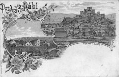 dobová pohlednice města s kostelem