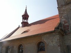 pohled zepředu zleva - nová střecha