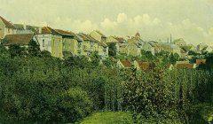 pohled na jižní stranu města, synagoga vlevo