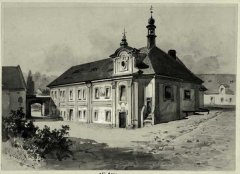 malba kostela se zámkem - Karel Liebscher