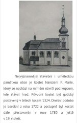 kresba kostela s popisem