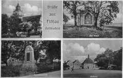 dobová pohlednice města s kostelem