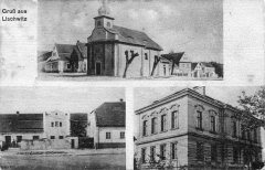 dobová pohlednice vsi s kaplí