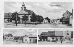 dobová pohlednice vsi s kaplí