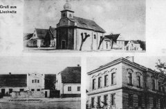 dobová pohlednice vsi s kaplí